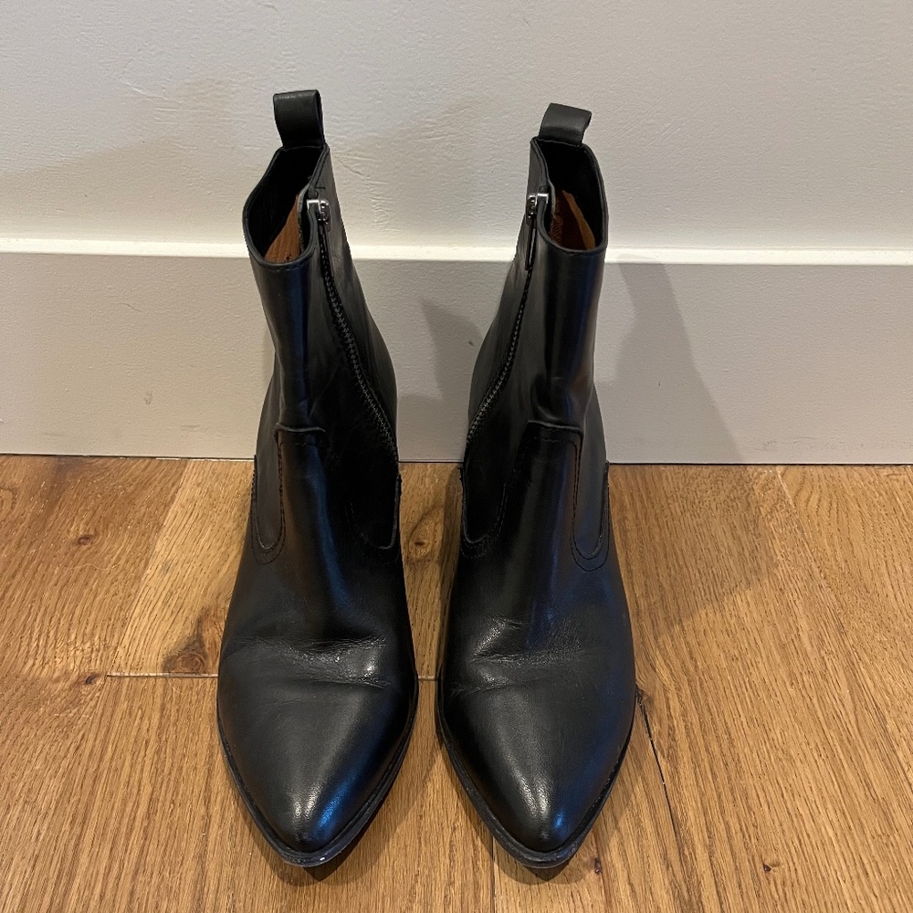 Frye black leather booties in size 9